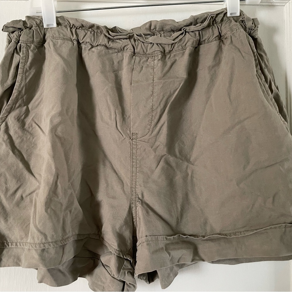 For The Republic Taupe Paperbag Waist Shorts